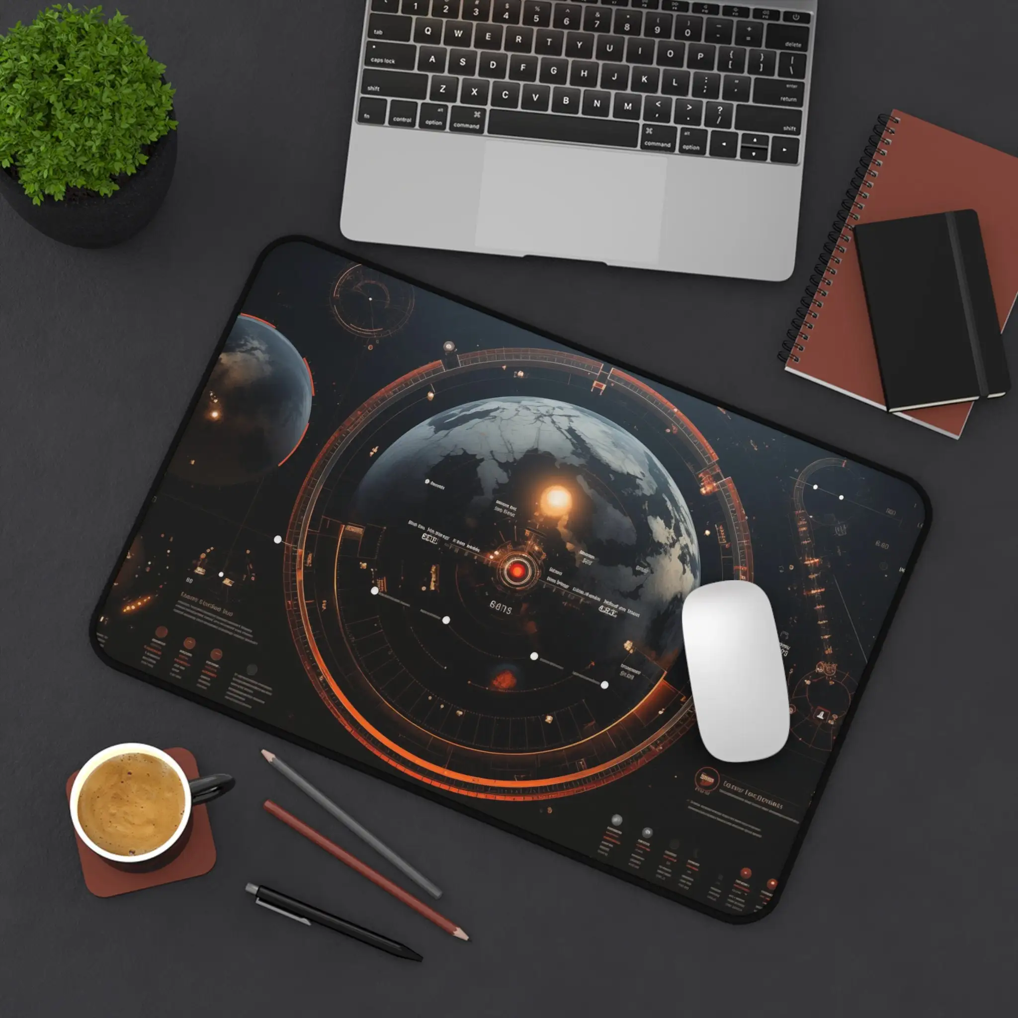 سجاد طاولة شاشة معركة الخيال العلمي، لوحة ماوس ألعاب مقاومة للماء غير قابلة للانزلاق، ديكور سطح المكتب السماء المرصعة بالنجوم للعمل واللعب