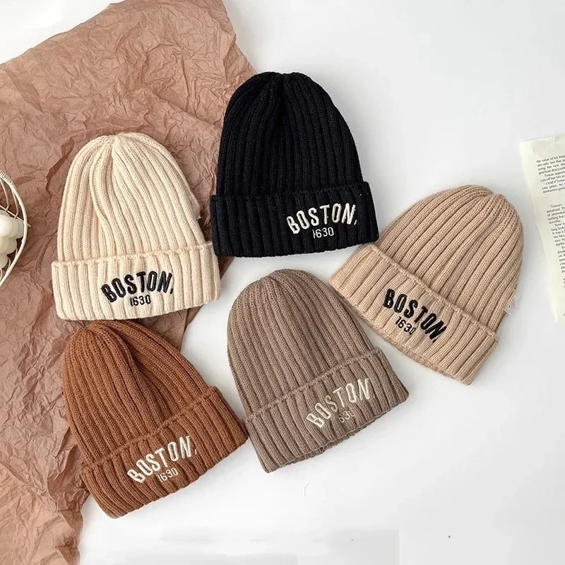 Baby Wool Hat Fashion Protection Hat Winter THickened Warm Knitted Korean Version Baby Hat Gift for Kids