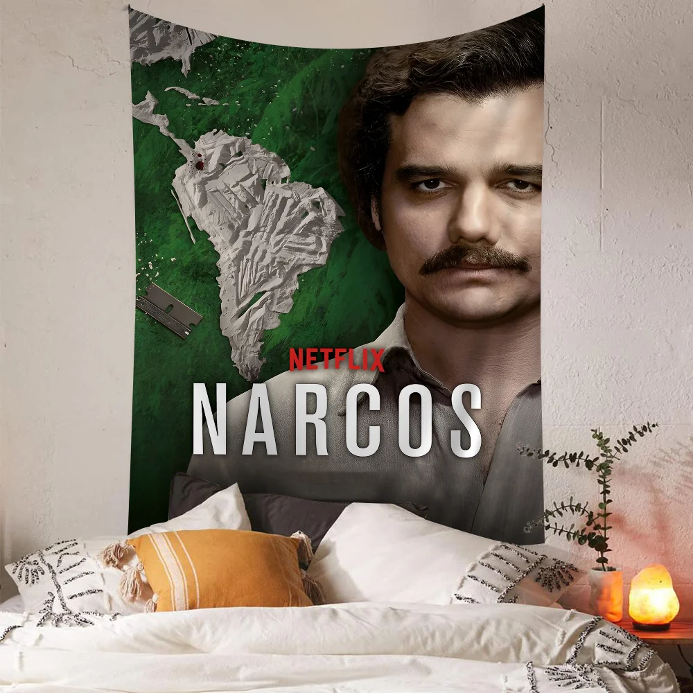 Narcos TV Series Pablo Escobar Cartoon Tapestry Bohemian Wall Tapestries Mandala Home Decor