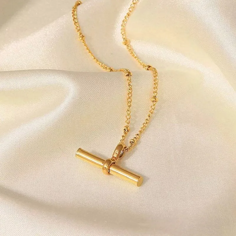 New Kpop Simple Charm Geometric Chain Bracelet for Women 316L Stainless steel IP Gold Plated Does Not Fade