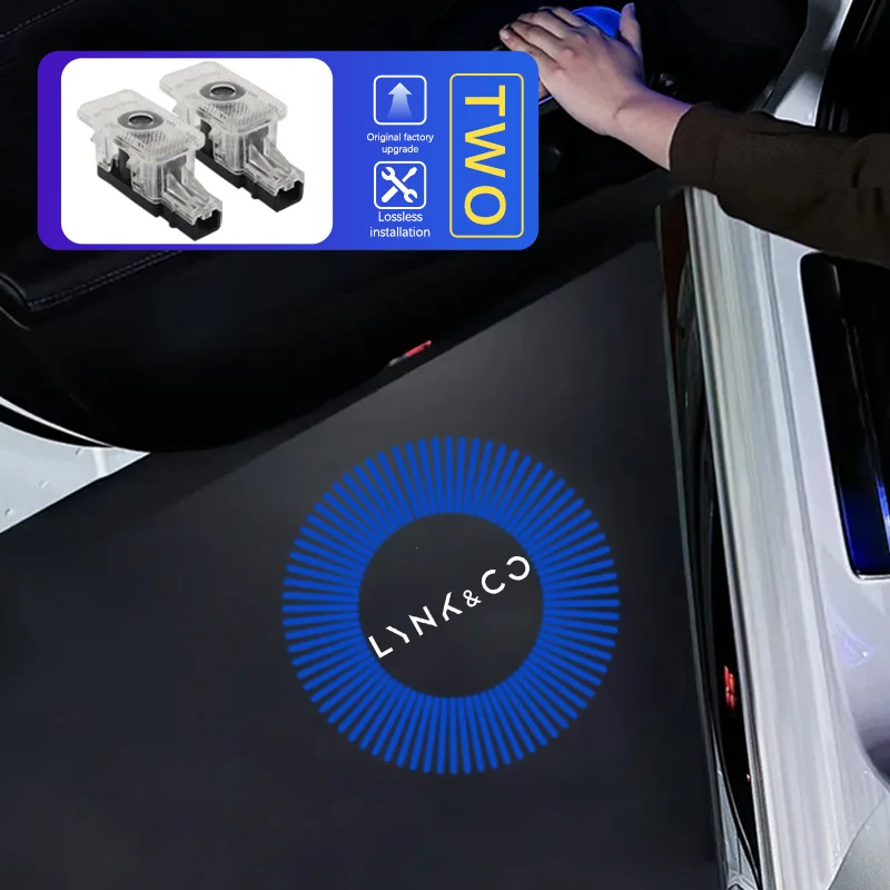 For Lynk&Co 03 01 02 05 06 09 900 LED Car Door Projector Ghost Shadow Welcome Light Accessories