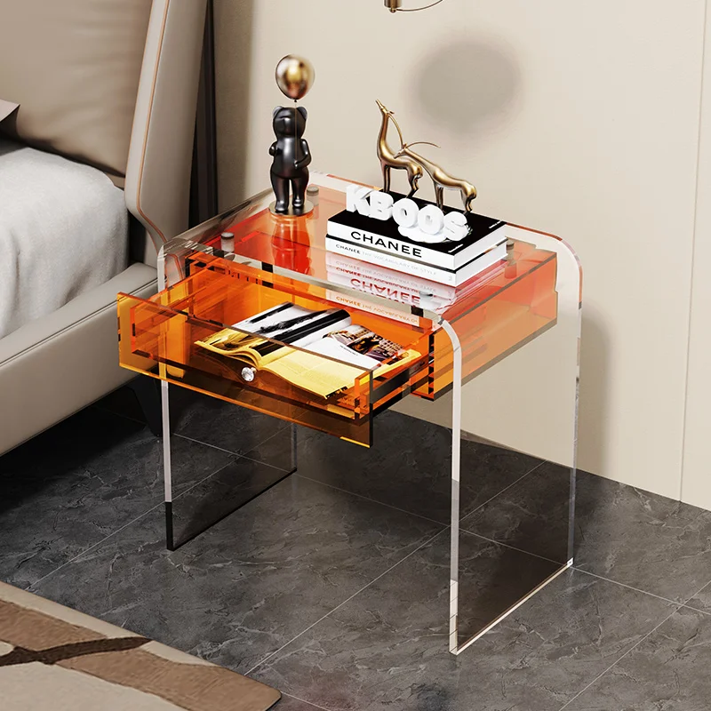 Nightstand Luxury Acrylic Comfortable With Drawers Bedroom Bedside Table Storage Cabinet Mobile Furniture Livingroom Small Table