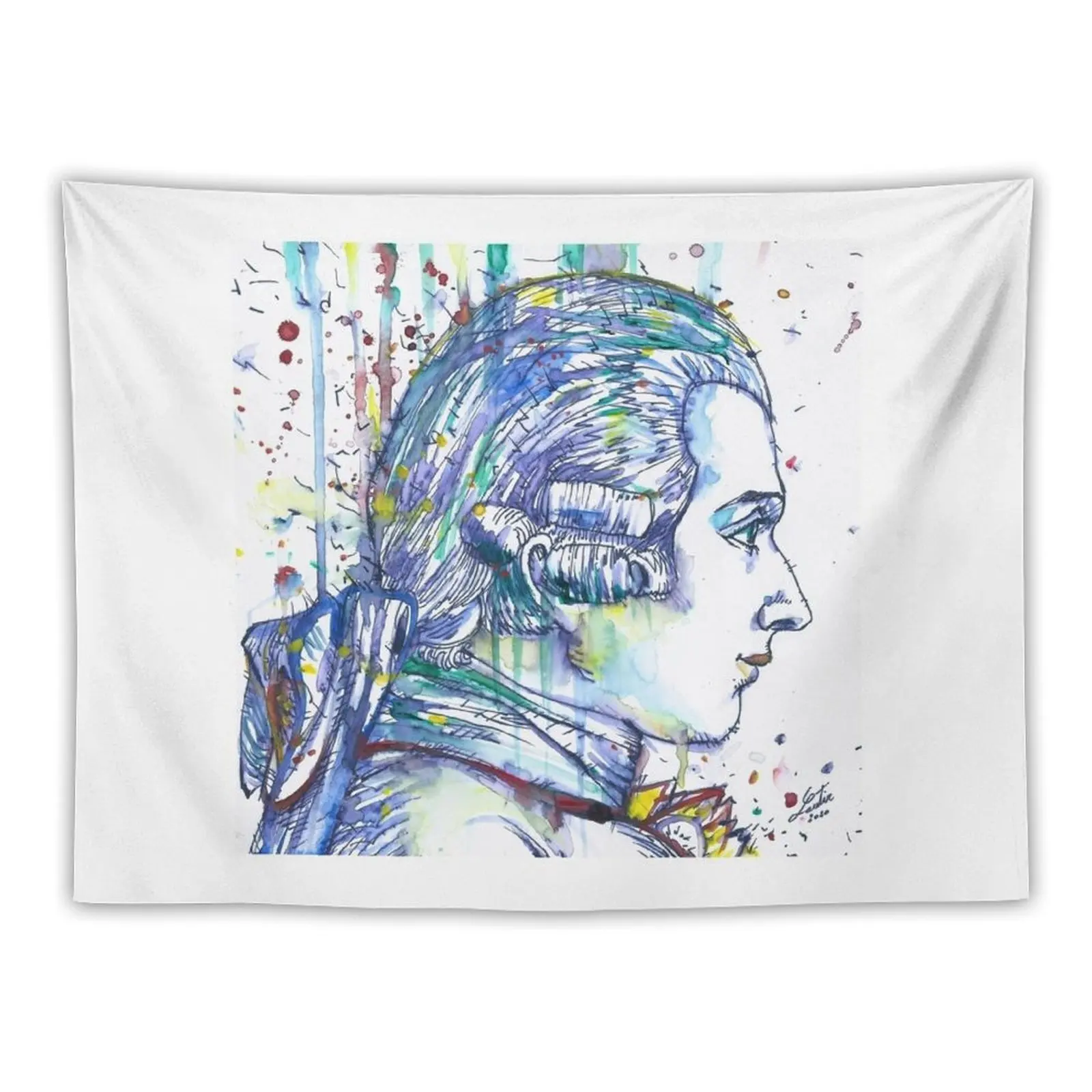 MARQUIS DE SADE watercolor and ink portrait Tapestry Decoration Pictures Room Wall Decoration Wall Tapestry