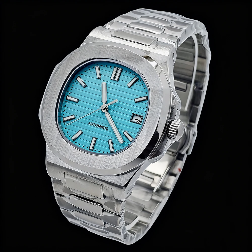 Venda quente relógio nh35 logotipo personalizado relógio masculino relógio de aço inoxidável vidro safira nh35 movimento acessórios relógio