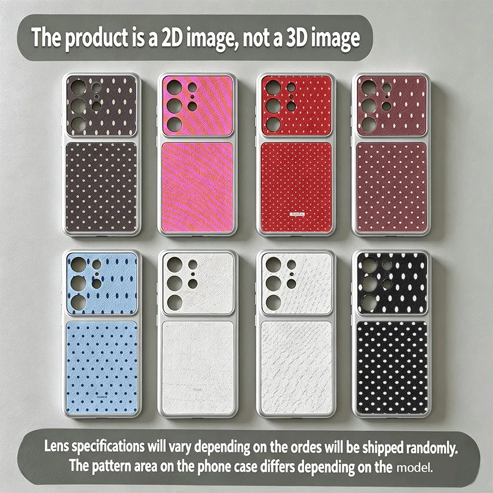 Polka Dot And Texture Print Phone Case For Samsung Galaxy S26 S25 S24 S23 S22 S21 S20 FE Plus Ultra 5G Skin texture Cover