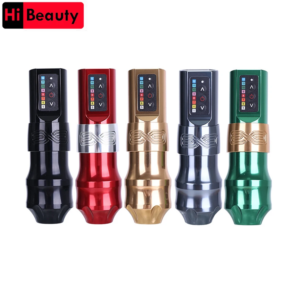 

1 Set RCA Wireless Tattoo Pen Machine Rotary Rocket Motor Device Rechargeable With 2 Battery Aluminum Alloy Tatu Gun Tool Set