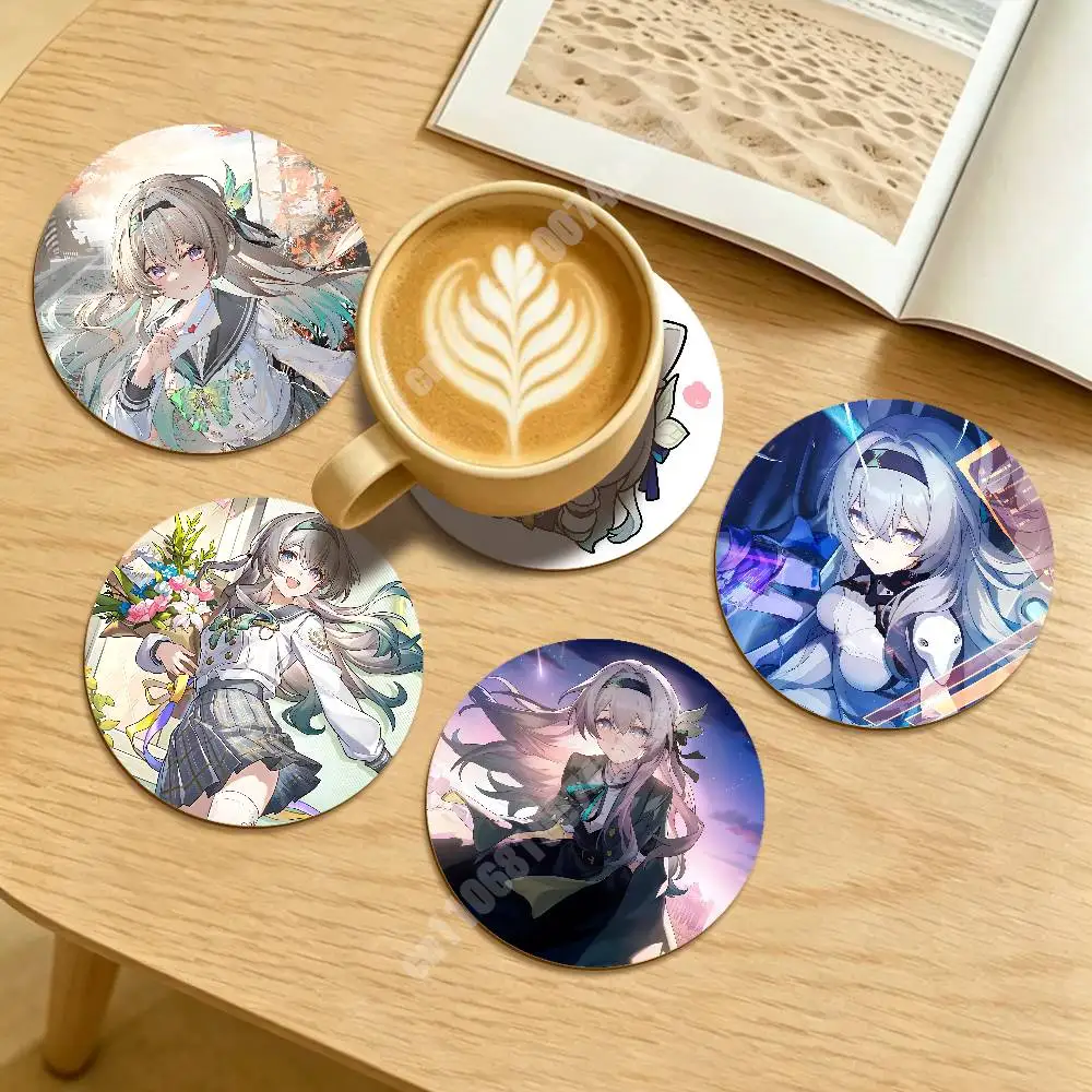 

Honkai Star Rail Firefly Round Coaster for Drink Cup Sustainable Lifestyle Decor Aesthetic Home Setup