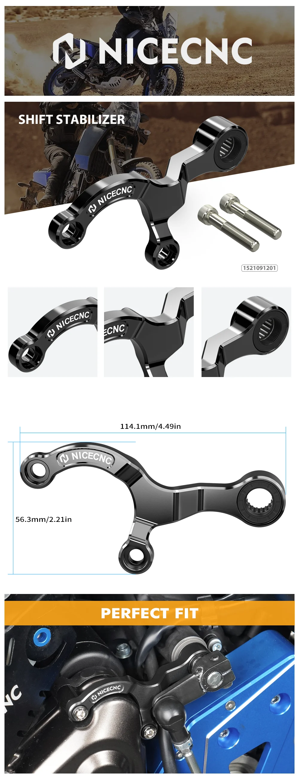 Schaltstabilisator Schalthebelunterstützung für Yamaha MT-07 MT07 XSR 700 2018–2023, Tracer 700 Tracer 7 2021–2023, Tenere 700 XTZ 700 – Detail 2