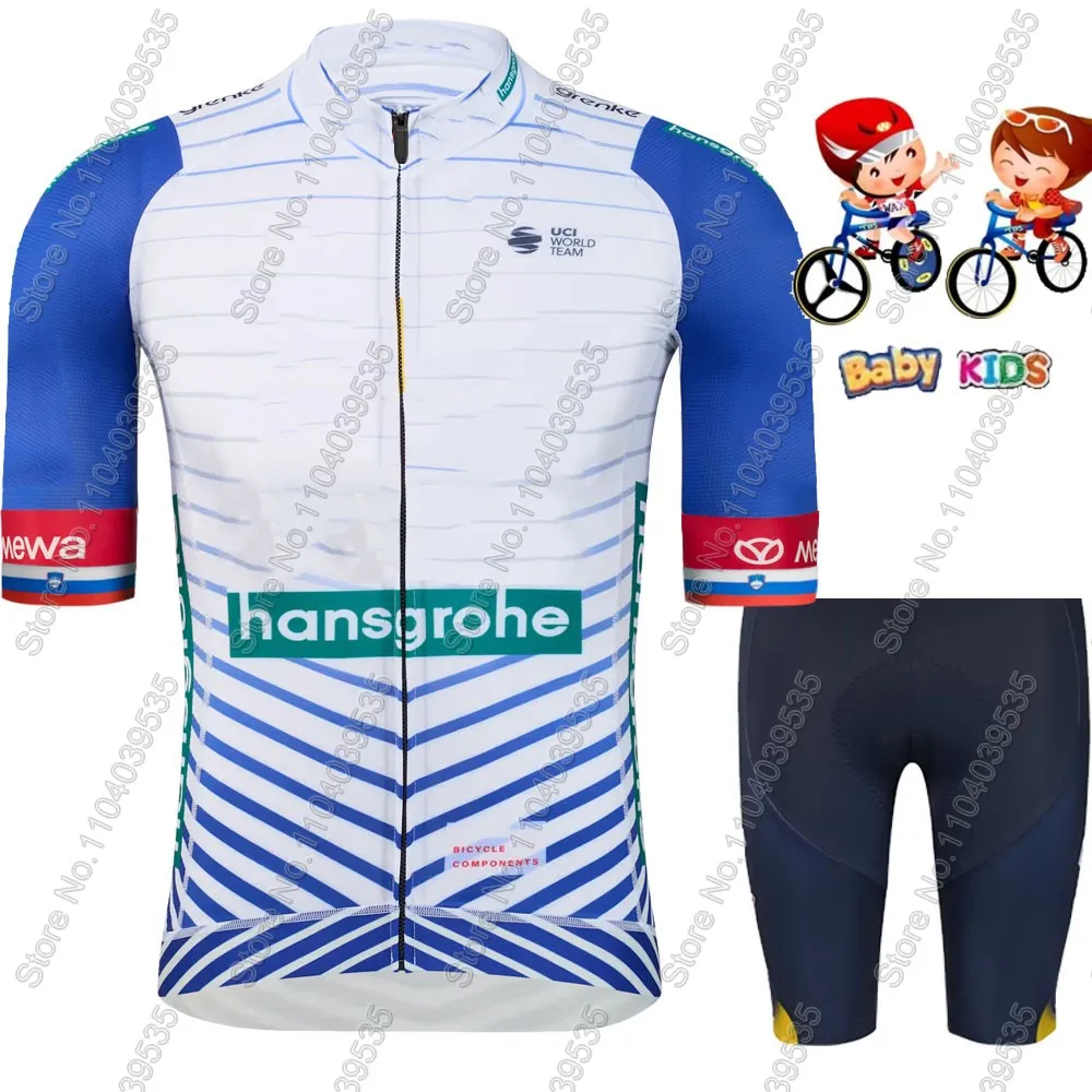 NONE Kinder Boraful Hansgrohe Team 2026 Radtrikot Set Jungen Mädchen Fahrradbekleidung Kinder Fahrradanzug MTB Ropa Maillot 3