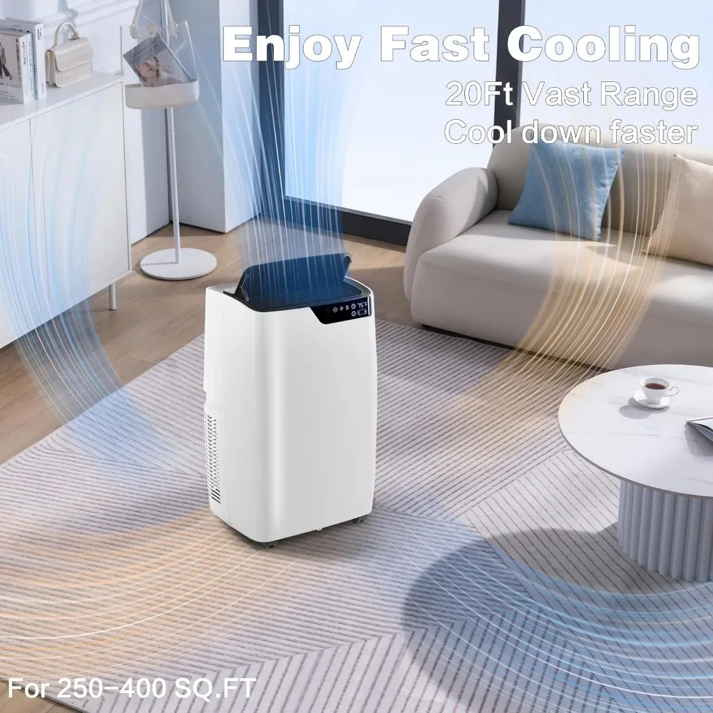 Condicionador de ar portátil para sala vertical, janela 3 em 1 com ventilador e desumidificador, 12000 BTU