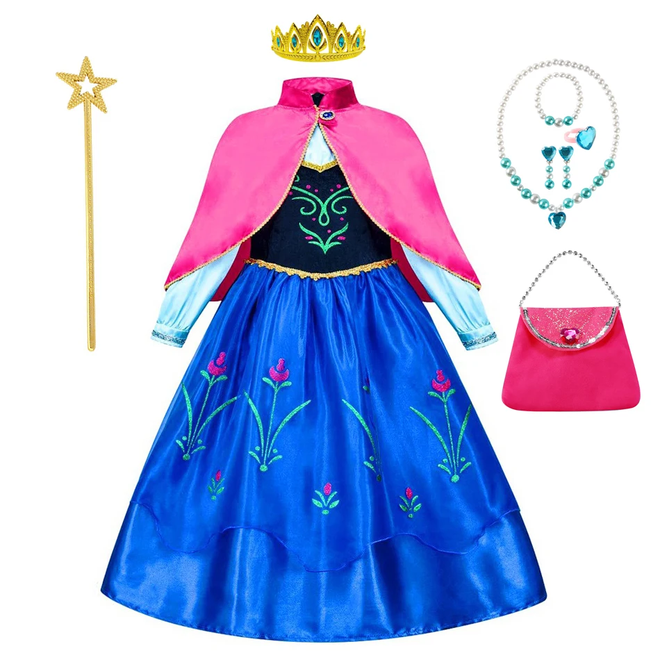 Girls Elsa Dress Halloween Kids Anna Costume Girl Performance Princess Dress Cosplay Dresses