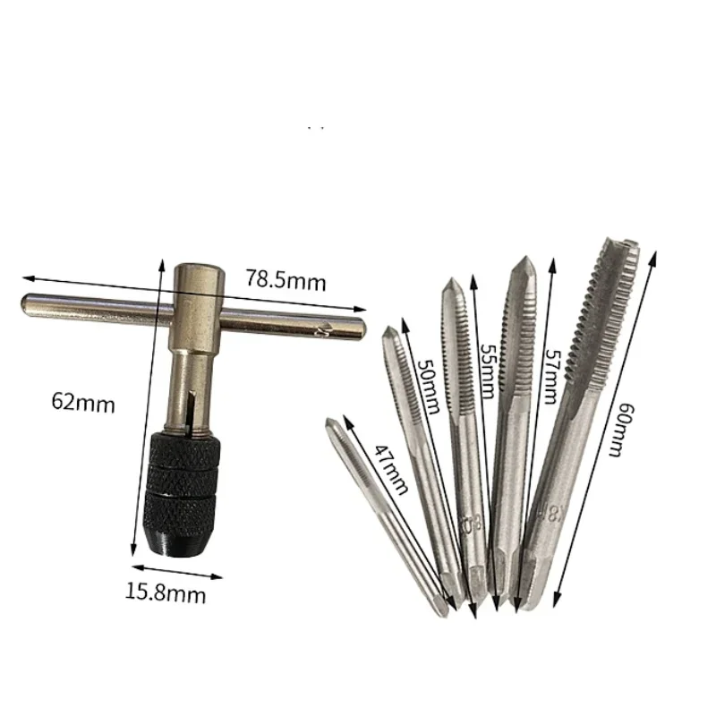 Professional Adjustable T-Handle Ratchet Tap Holder Wrench Set Hand Tools M3-M8 M3-M6 Machine Screw Thread T-shaped Tap