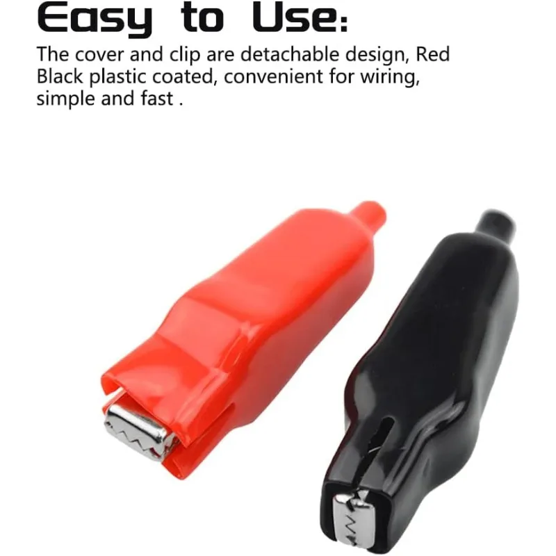 

20PCS Insulated Alligator Clips Electric Test Clips Alligator Clamp for Car Auto Vehicle, Black Red (20A)