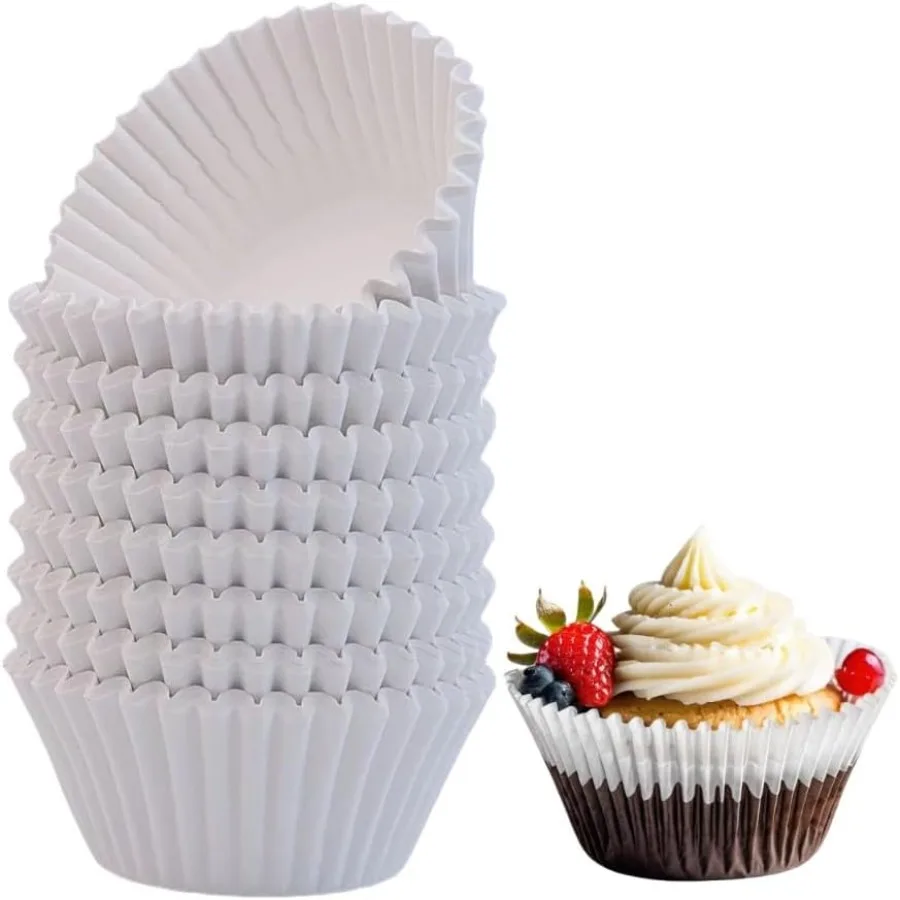 

200pcs White Standard Cupcake Liners for Baking Cup No Smell Greaseproof Muffin Liners Standard Size Cupcake Cups for Party Wed
