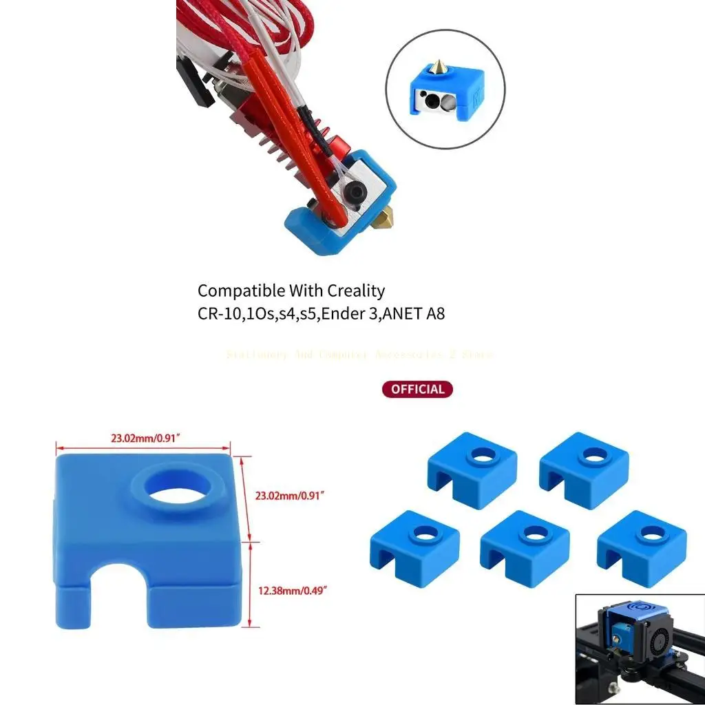 

for 3D Printer Ender 3 High Temperature Resistant Aluminum Block Silicone Sleeve