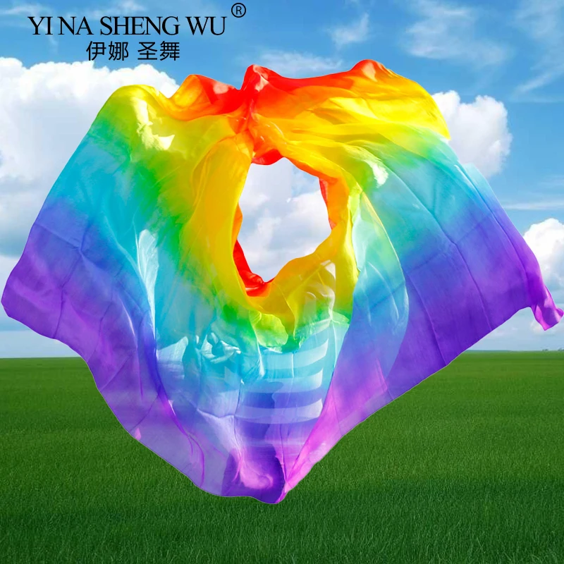 100 Silk Belly Dance Scarf Women Professional Long Flowing Veil Shawl Classical Dance Stage Performance Accessory Wholesale
