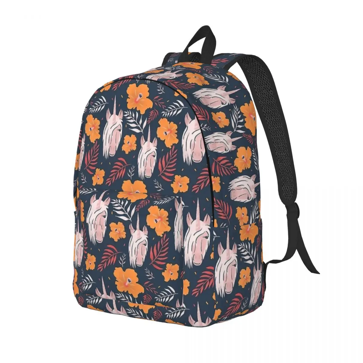 Mochila con patrón Floral de unicornio para preescolar, guardería, escuela, estudiante, Linda mochila de dibujos animados, niño, niña, niños, mochila de lona