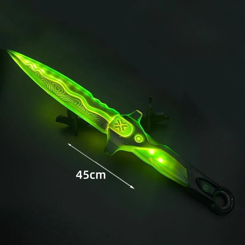 45cm/17.72in Valorant Acrylic Luminous Knife Katana Game Model Props Samurai Cosplay Party Supplies Collectible Outdoor Toy Gift