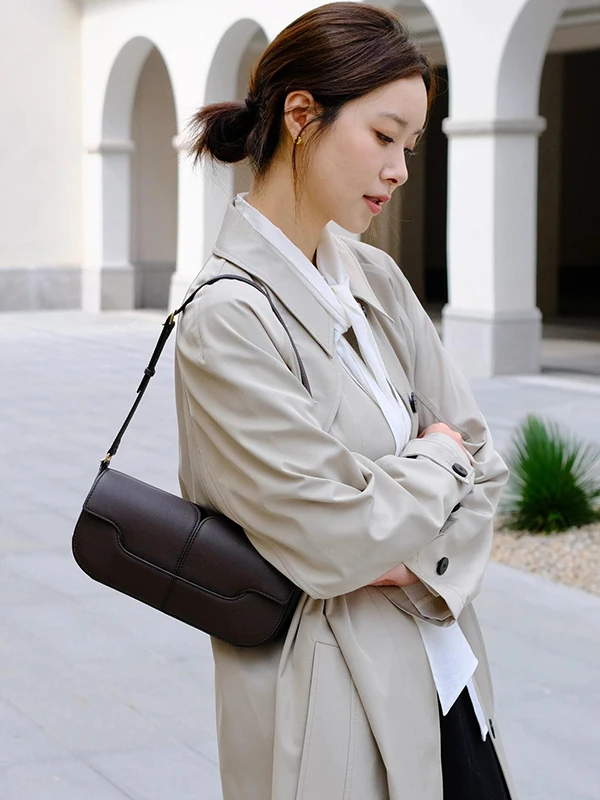 

Fashionable Retro Versatile Handbag Fonck Underarm Bag Luxury Minimalist High-End Sensation Breadstick Bag for Young Women