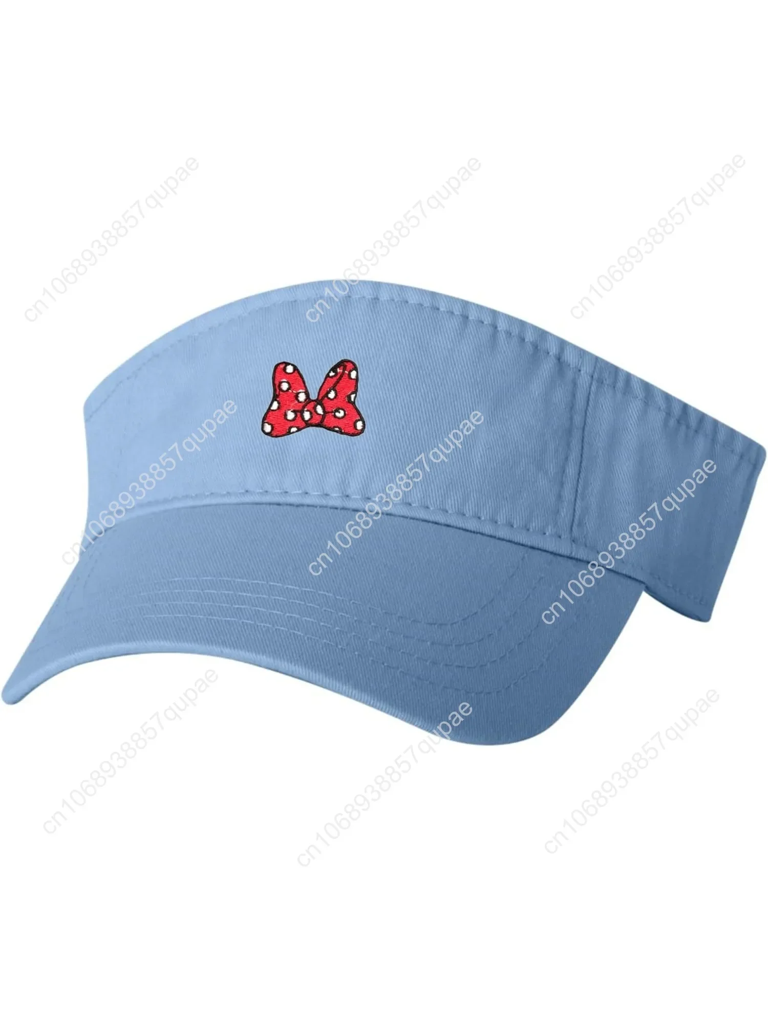 Go All Out Adult Red Bow with Polka Dots Embroidered Visor Dad Hat