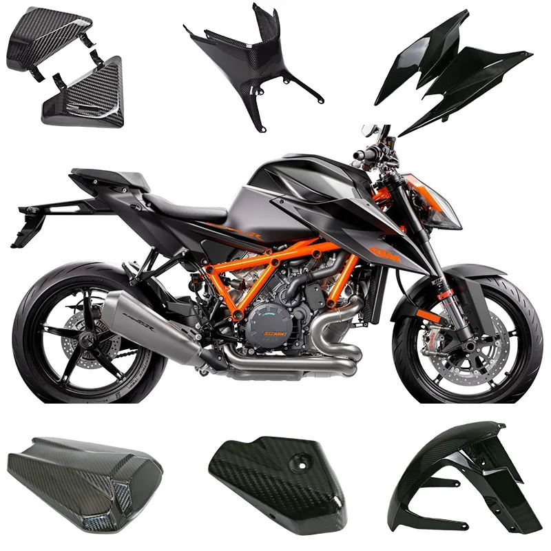 

Подходит для мотоцикла KTM 1290, модифицированный полный комплект частей из углеродного волокна, передние крылья, крышка двигателя 2020 +