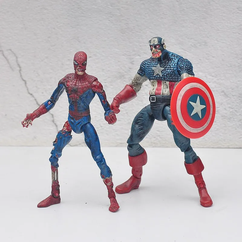 17CM Marvel Legends Anime Spider-Man Captain America Zombie version Action Figures Model Toy Collectible Model Toys Kids Gifts