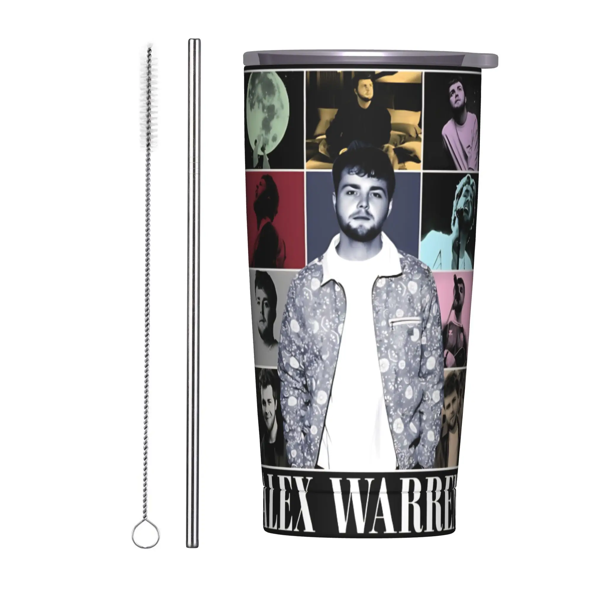 Alex Warren Multi Portrait Tour Collage Insulated Tumbler with Straws  Vacuum Coffee Mugs Double Wall Car Bottle Cup 20oz