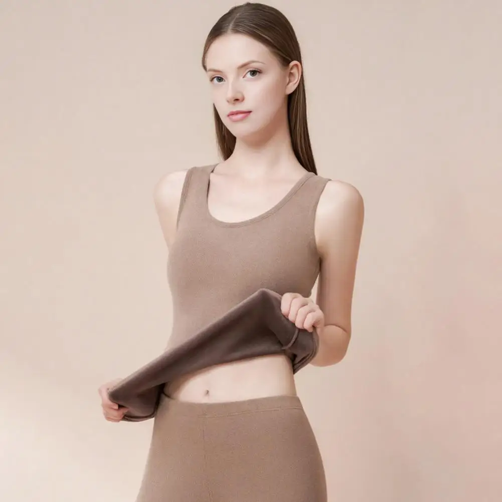 Thermal Vest Women’s Thermal Tank Top Fleece Lined Undershirt Camisole Warm Base Layer Slim Fit Crew Neck Underwear Shirt