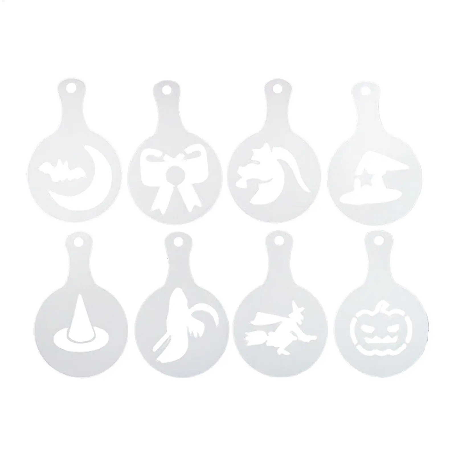 Halloween Latte Art Stencils 8 Piece Halloween Coffee Printer Latte Art Decoration Craft Mold Printer For Bread Cake Baking