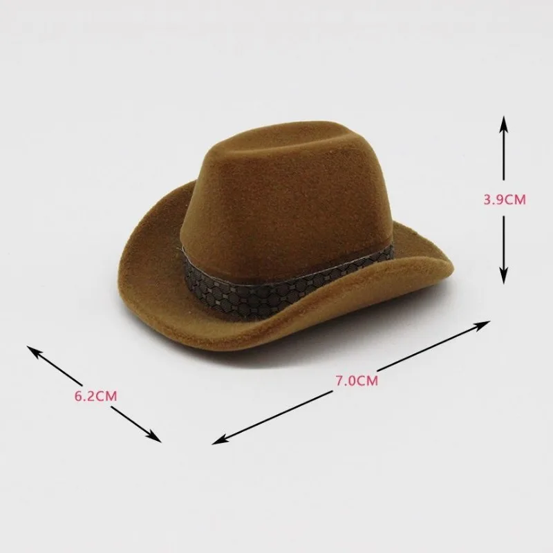 Boîte à matiques créative en forme de chapeau de cow-boy, présentoir à bijoux en velours, emballage de bijoux, cadeau de la fête des léons, boîte-cadeau de proposition surprise