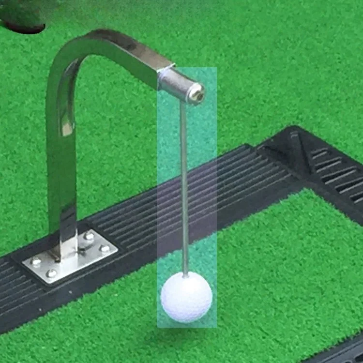 Indoor Golf Practice Mat with Swing Trainer and Rotating Ball Stand, Home Training Aid