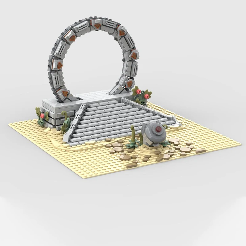 803pcs MOC Space Stargate In Minifigure Scale Model Building Blocks Architecture Display Idea Art Collection 3D Education Craft