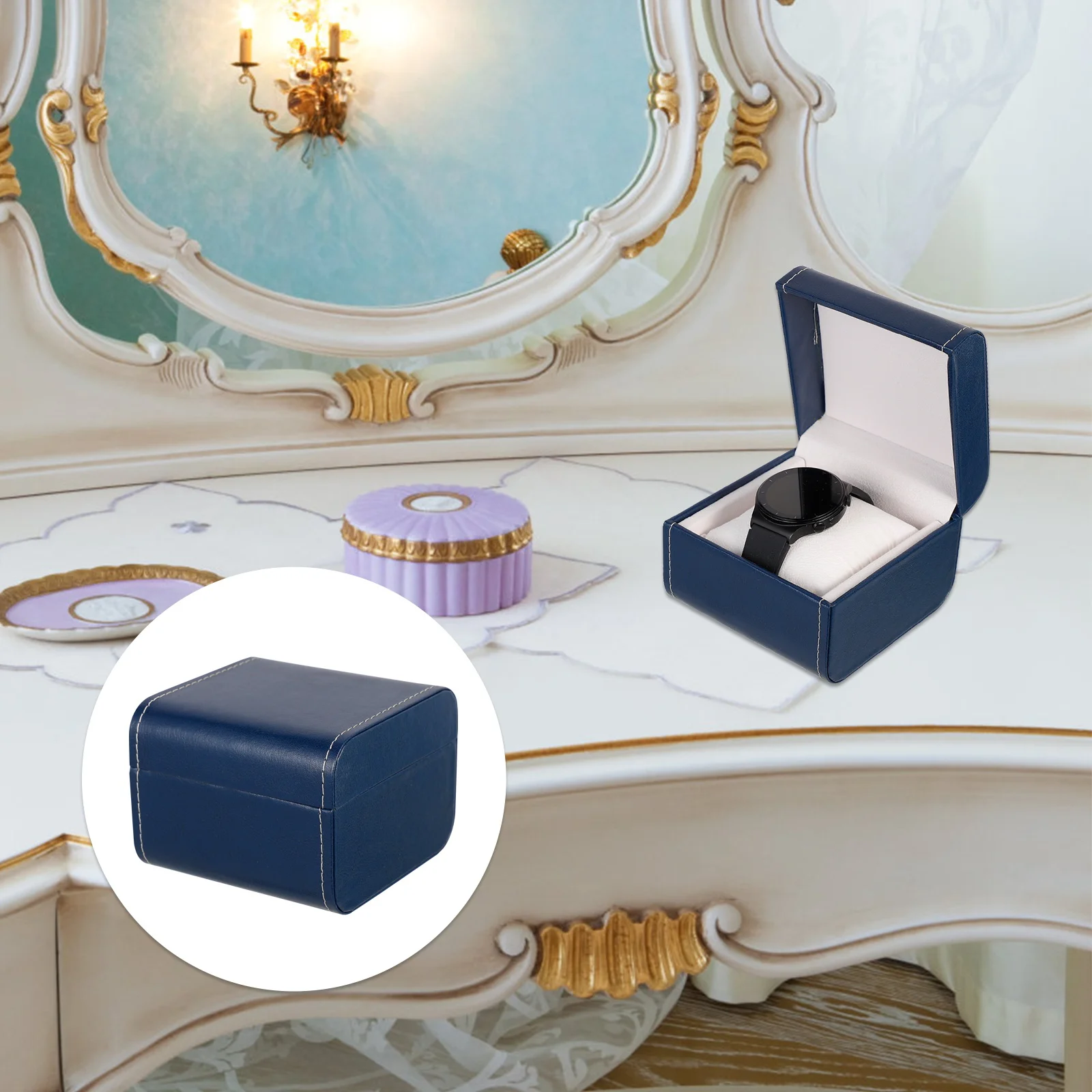 

Single Slot Watch Box PU Storage Case for Wristwatch Jewelry Display Organizer Protective Packing Box Watch Case
