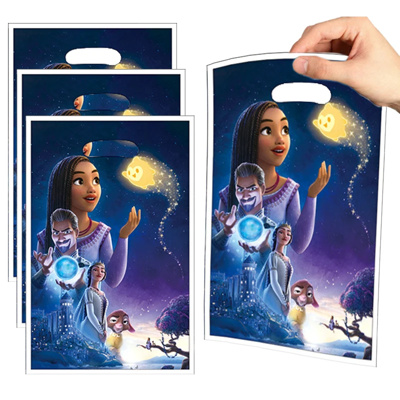 Disney Princess Wish Asha Gift Bags Birthday Party Supplies Candy Bags for Girls Women Cake Table Decorations Baby Shower Kids