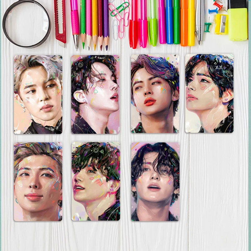 【P001】7 stks/partij Photocards KPOP Lucky Photo Card LOMO - Pop Star Boy Group Leden Album Jongens Postkaart Fans Geschenken Collectie