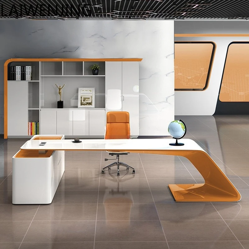 

MJY paint boss office desk fashion personality desk desk and chair combination