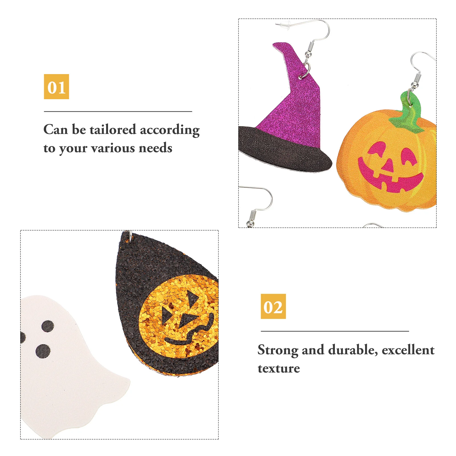 

8pcs Halloween Earrings For Women Chic Ear Danglers Exquisite Decor Drop Jewelries Adornments Party Festival Costume
