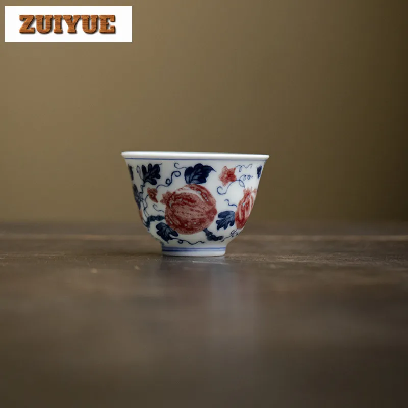 50ml Antique Blue And White Porcelain Teacup Vintage Tea Bowl Tea Pair Tea-tasting Smelling Cup Jianzhan Master Cups Teaware
