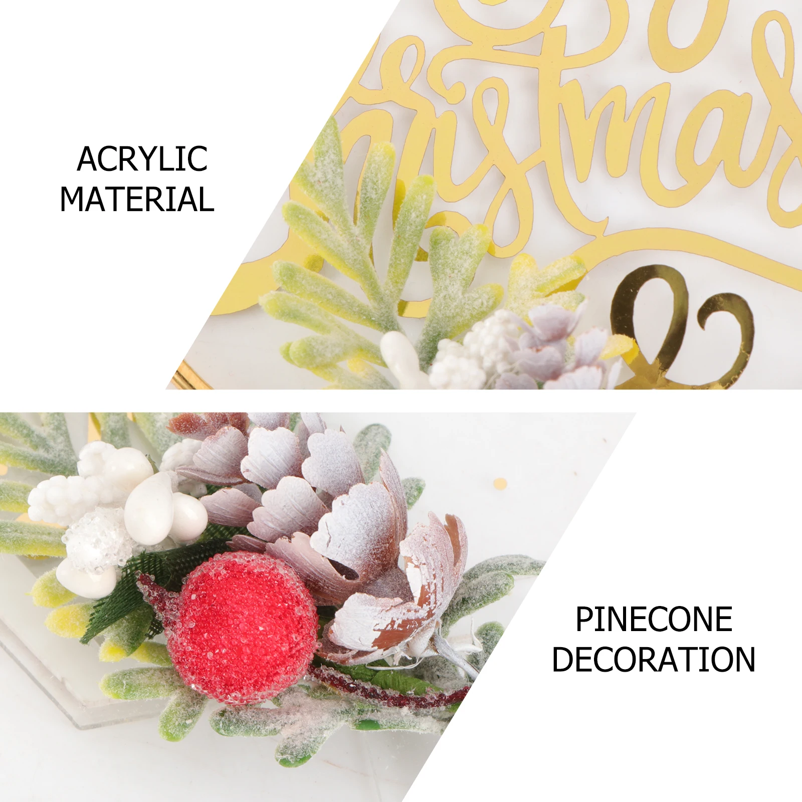 

2 Pcs Cake Insert Christmas Decor Decorations Holiday Cupcake Toppers Merry Inserts
