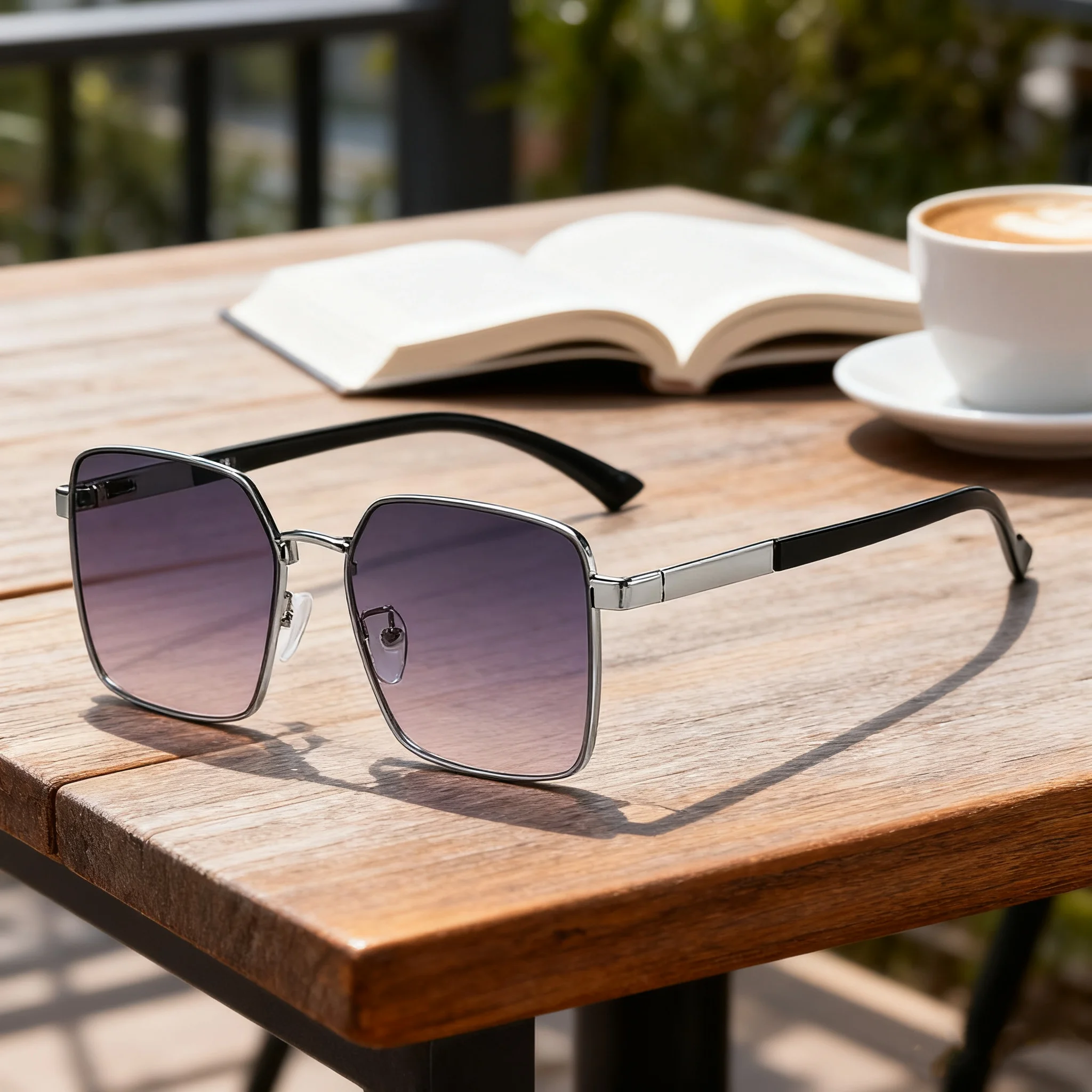 

New Fashionable Personalized Metal Square Frame Men's Sunglasses Outdoor Neutral Driving High Quality UV400 Sunscreen Sunglasses