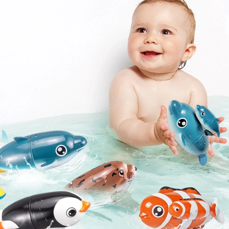 

Baby Bathroom Bath Toy Children Play Water Swimming Octopus Penguin Fish Dolphin Bathing Bathtub Interaction Game Toys Kids Gift