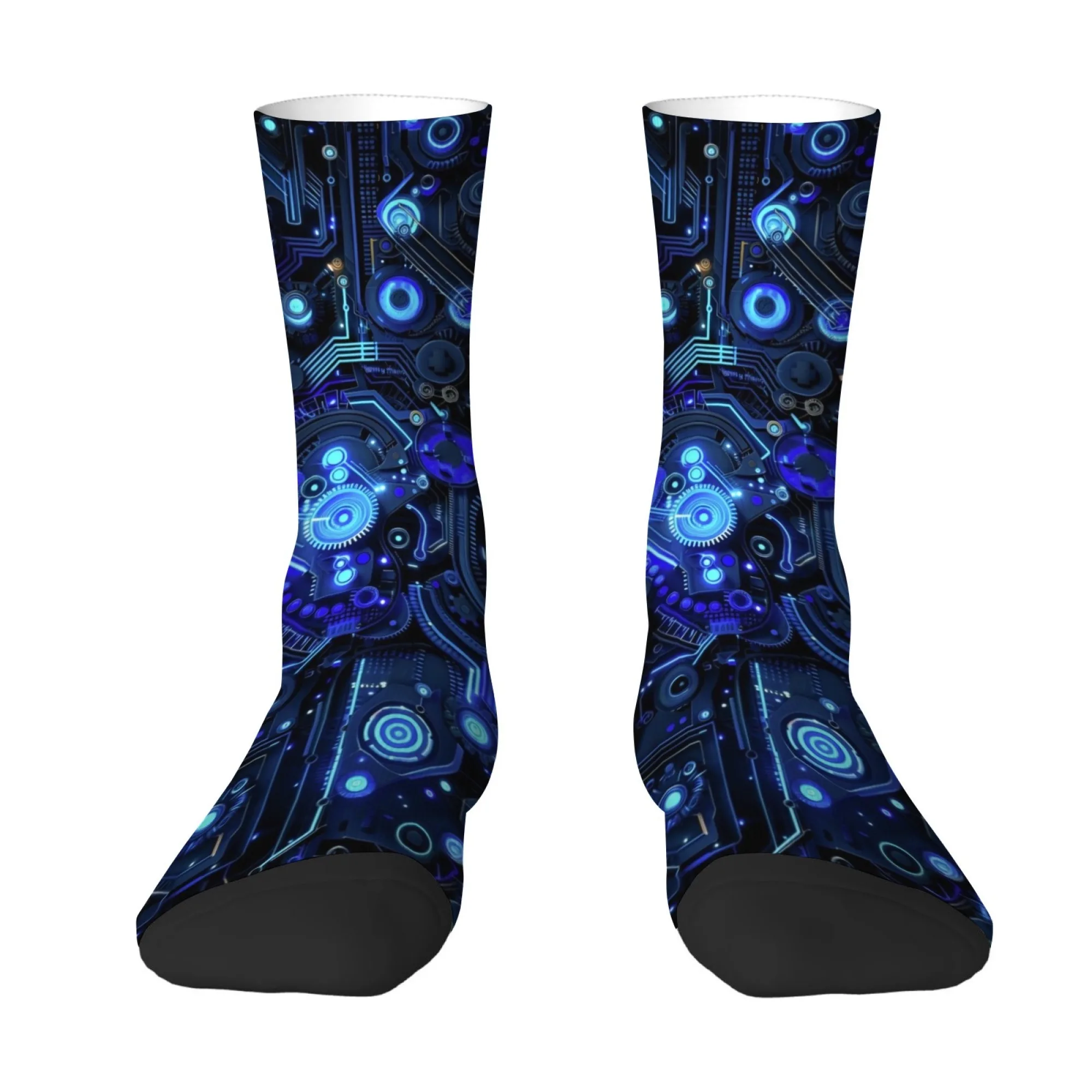 Digital Technology Wind Circuit Board Men's Socks Fashion Novelty Casual Socks Comfortable Non-slip Breathable Soft Sports Socks