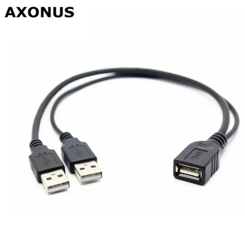 Удлинительный кабель USB 2,0, с дополнительным питанием, USB-кабель для передачи данных с одной шиной на две общественные USB-шины, длина кабеля: 0,3 м
