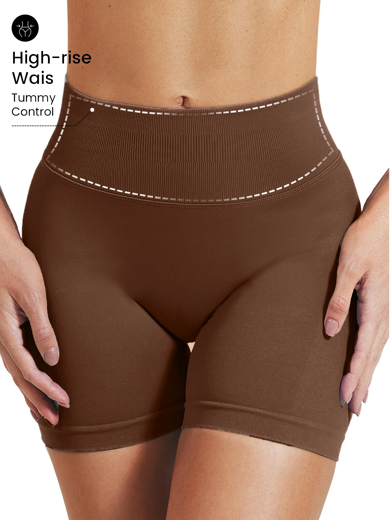 Hochelastische, hüfthebende Fitness-Yoga-Shorts mit Pfirsich-Hüften und ohne unangenehme Linien, Pilates-Shorts für mittlere Intensität. – Detail 18