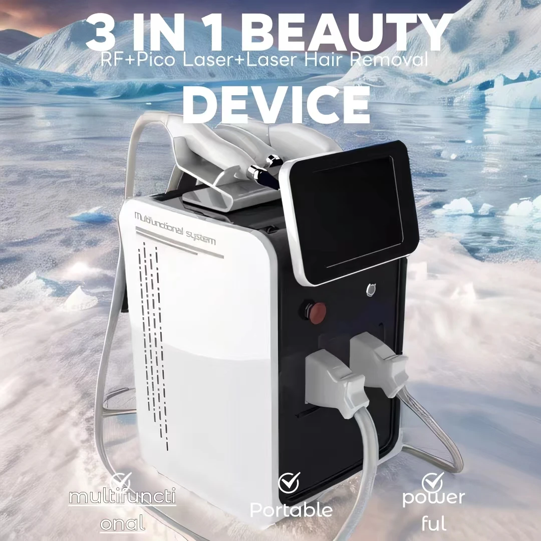 

OPT IPL RF diode laser Removal 3 in 1 Machine Portable ND Yag Laser Remove Tattoo Professional Beauty Device Laser Hair Remov