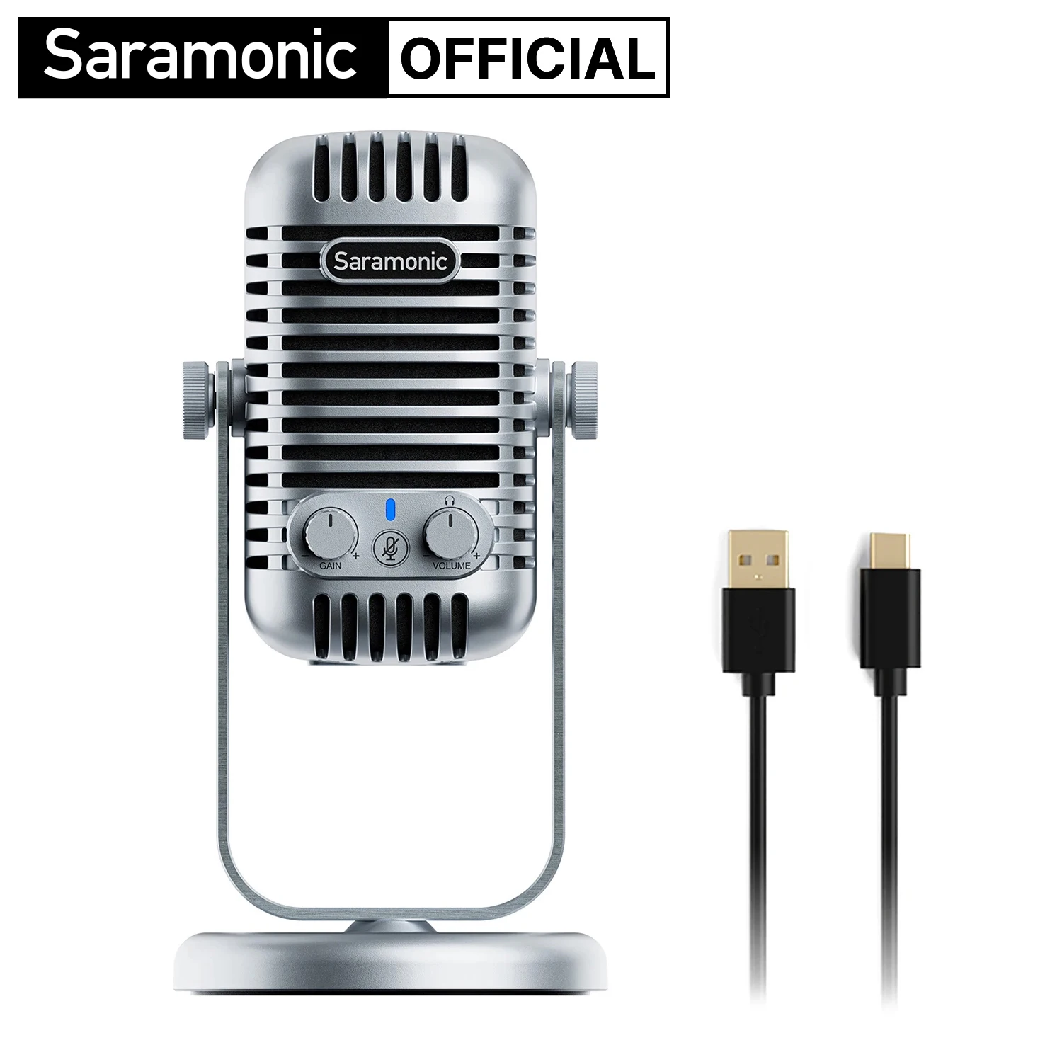 Saramonic Xmic Z5 Desktop USB Microphone for Android Tablets Mac Windows Computers Home-Studio Recording Podcasting Streaming