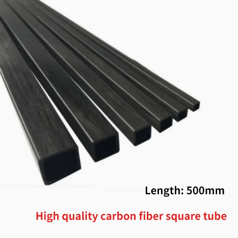 1/2/5pcs Carbon Fiber Square Tube Length 500mm Multi-Size OD 3mm 4mm 5mm 6mm 8mm 10mm for RC Model Parts Tail Pipe