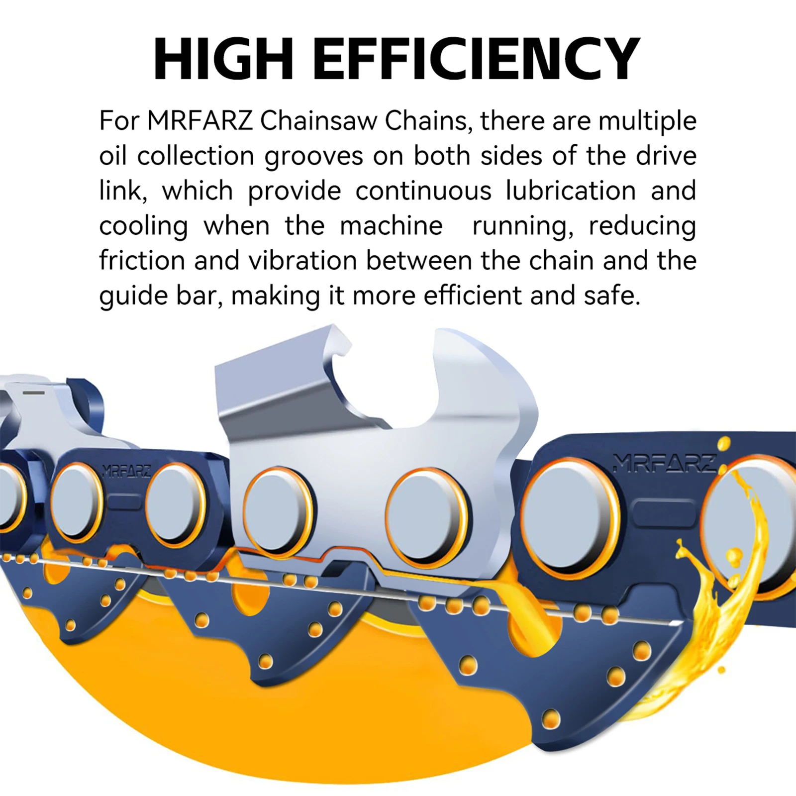 سلسلة المنشار MRFARZ مقاس 18 بوصة 2 سلاسل.325 بوصة درجة.050 بوصة مقياس 72 وصلات محرك تناسب Husqvarna 440، Echo CS-400، 20lpx072g، H72