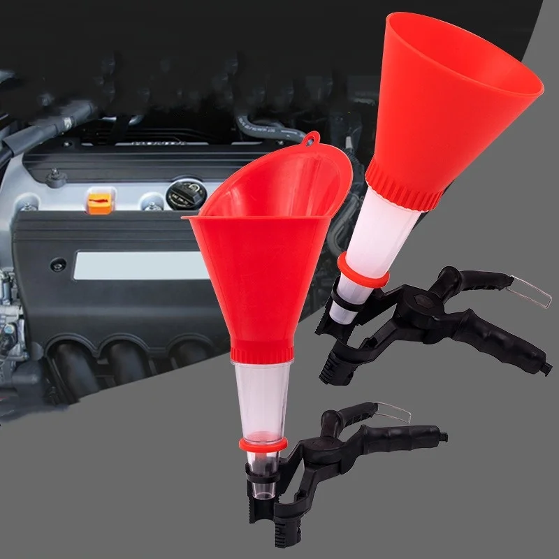 Universal Engine Oil Filling Funnel Set Plastic Adjustable Gasoline Adapters Change Equipment Car Refueling Accessories Tool Kit