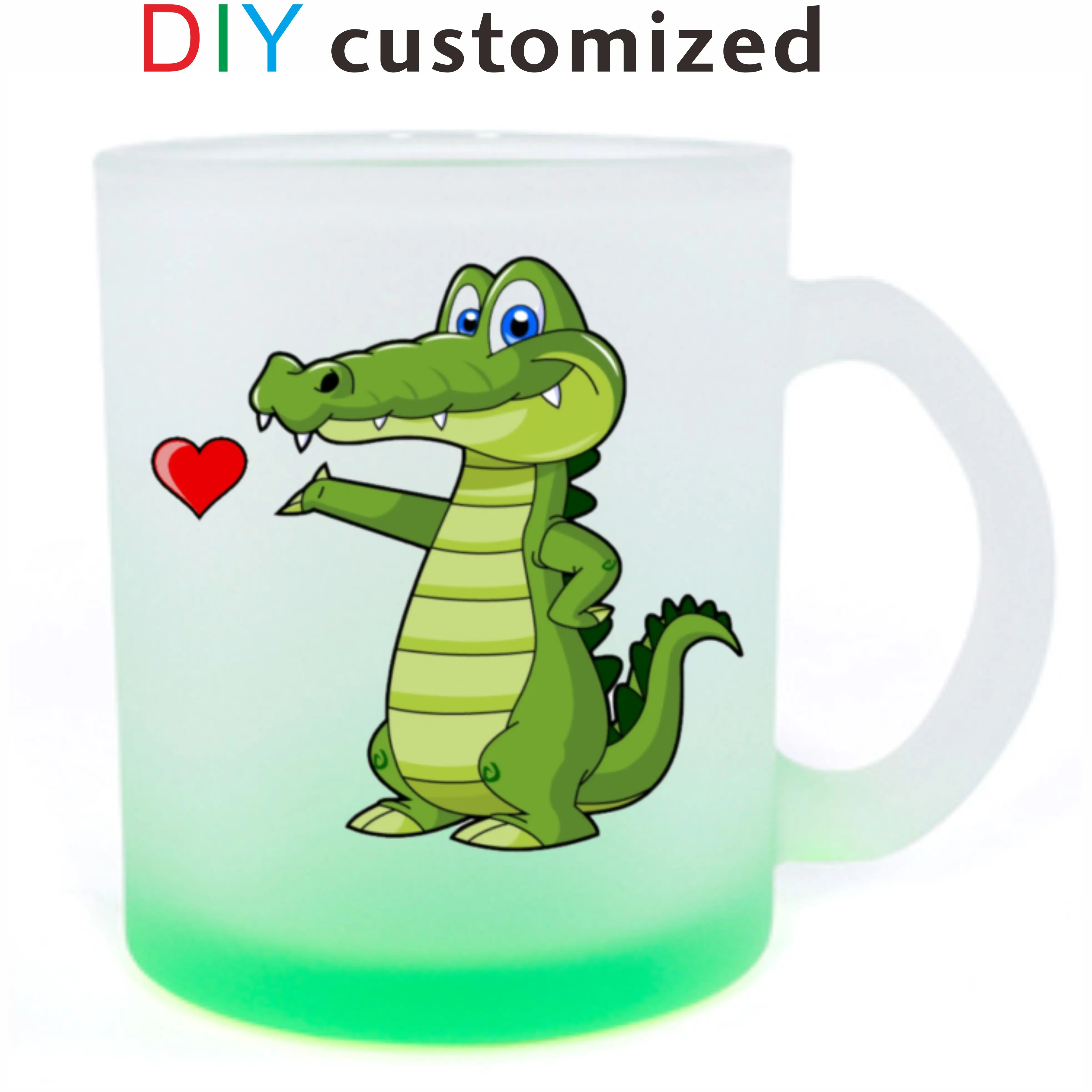 325ML 11oz DIY Glass Cup Gradient Colors Juice Mug Customized Print Name Photo Image Cartoon LOGO Text Creative Gifts Souvenir